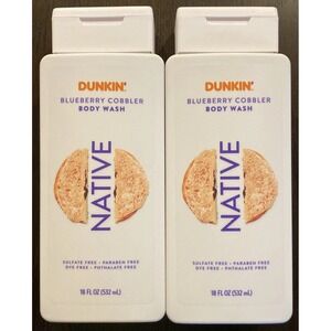 🫐 NEW! Native DUNKIN BLUEBERRY COBBLER Body Wash 18oz LIMITED EDITION Lot Of‎ 2